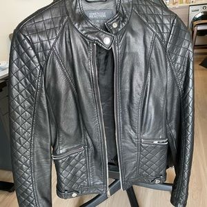 Black Kenneth Cole Leather Jacket Size XS